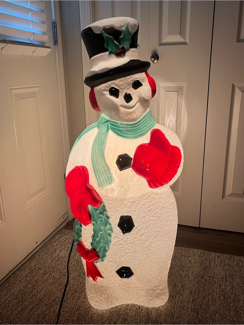 Vintage 41” Snowman Blow Mold TPI 1995